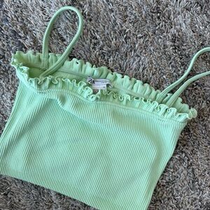 Zara Light Green Ribbed Camisole